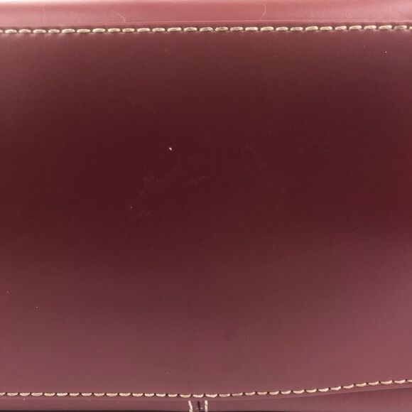 Wilsons Leather Red Structured Tote Attache Bag Handbag Fits Laptop 12" x 15.75” - Picture 13 of 16